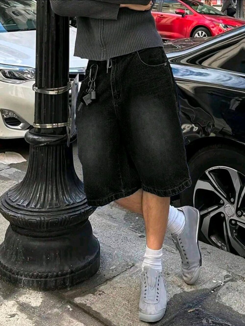 Modcrash ✦ Loose Fit Denim Bermuda Shorts ✦ Wide Leg Retro Casual Mid Waist M